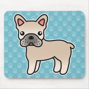Alfombrilla De Ratón Bulldog Francés Cartoon Crema