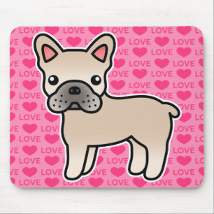 Alfombrilla De Ratón Bulldog Francés Cartoon Crema