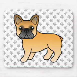 Alfombrilla De Ratón Bulldog Francés Ciervo Caricatura de Perro Lindo