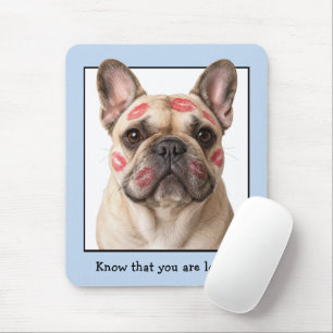 Alfombrilla De Ratón Bulldog Francés con Besos de Labial