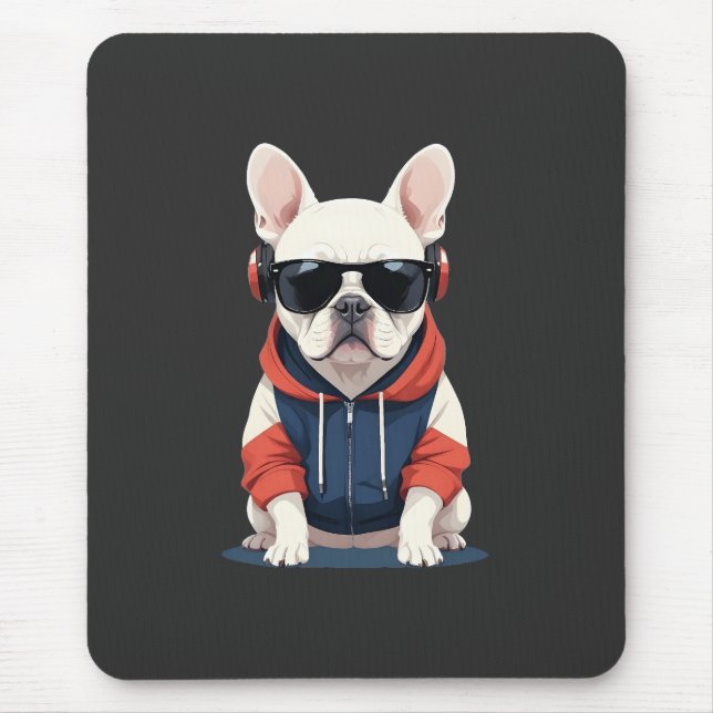 Alfombrilla De Ratón Bulldog francés con música divertida en Guay de Ho (Frente)
