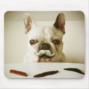 Alfombrilla De Ratón Bulldog francés con un bigote