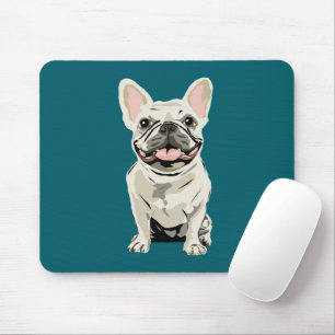 Alfombrilla De Ratón Bulldog Francés Crema, Amo a mi Perro