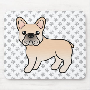 Alfombrilla De Ratón Bulldog Francés Crema Perro De Dibujos Animados Li