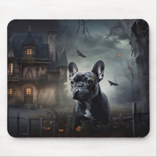 Alfombrilla De Ratón Bulldog Francés de Halloween Aterrador