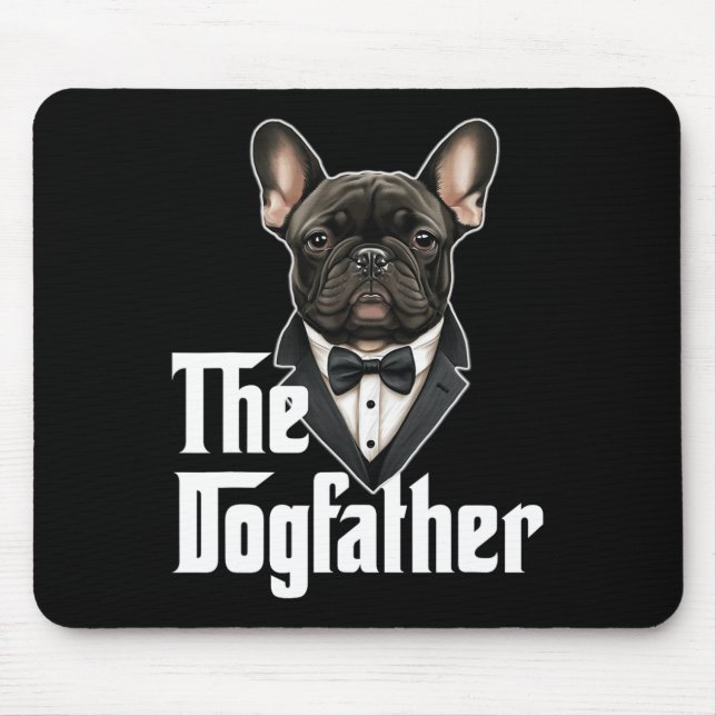 Alfombrilla De Ratón Bulldog francés Dogfather Frenchie Papa Dog Propio (Frente)