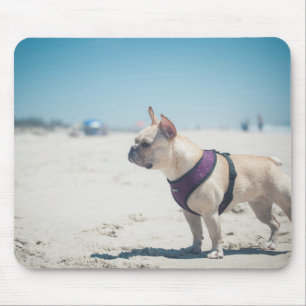 Alfombrilla De Ratón Bulldog francés en la playa