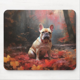 Alfombrilla De Ratón Bulldog Francés en Otoño Hojas Caídas Inspiran