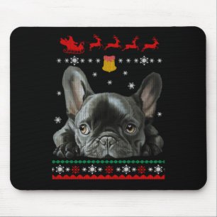 Alfombrilla De Ratón Bulldog francés Feliz Navidad con francés