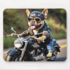 Alfombrilla De Ratón Bulldog francés "Frenchie" sobre moto para ratón