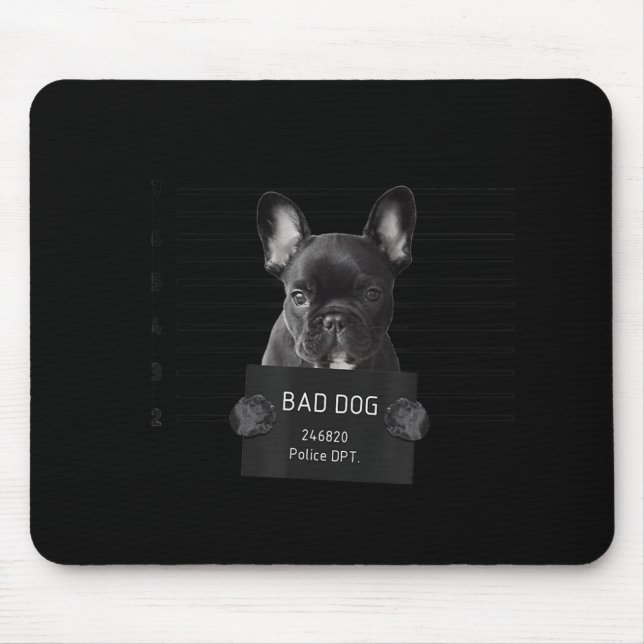 Alfombrilla De Ratón Bulldog francés Mala cárcel de perro Frenchie Perr (Frente)