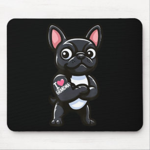 Alfombrilla De Ratón Bulldog francés me encanta el tatuaje divertido de