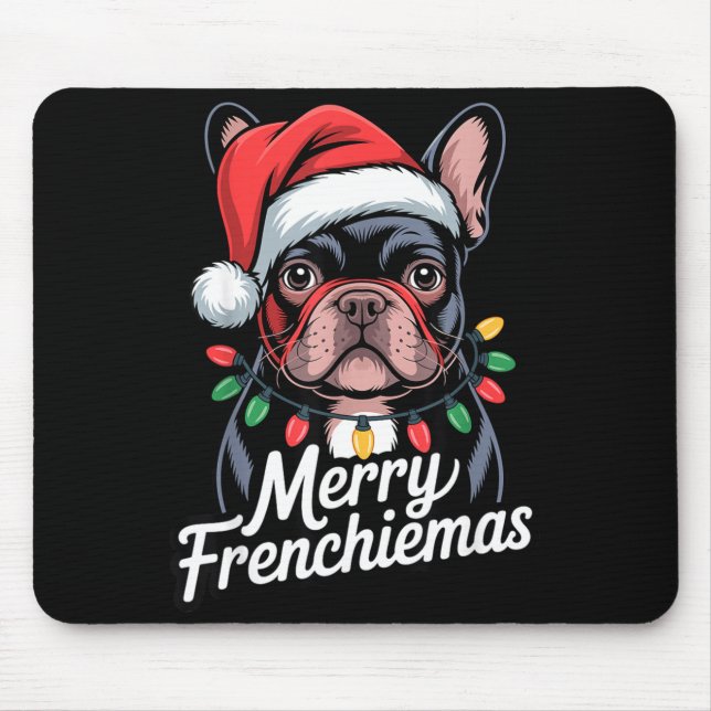 Alfombrilla De Ratón Bulldog Francés Merry Frenchiemas Sombrero de Sant (Frente)