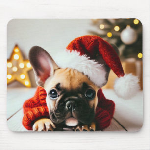 Alfombrilla De Ratón Bulldog Francés Navideño Adorable