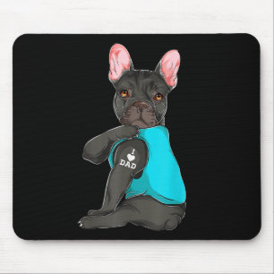 Alfombrilla De Ratón Bulldog francés que amo a papá Tattoo, papá perro