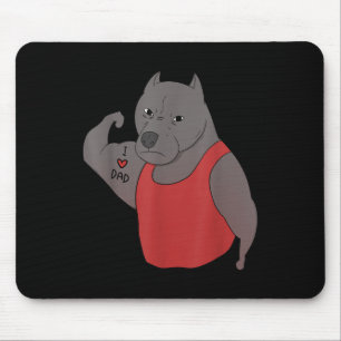 Alfombrilla De Ratón Bulldog gracioso que amo a papá Tattoo Lover
