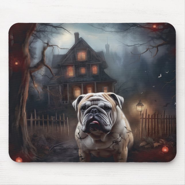 Alfombrilla De Ratón Bulldog Halloween Scary (Frente)