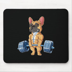 Alfombrilla De Ratón Bulldog Halterofilia Fawn Deadlift Fitness Gym Fu