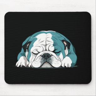 Alfombrilla De Ratón Bulldog inglés Adorable Cute Animal Sleeping Calle
