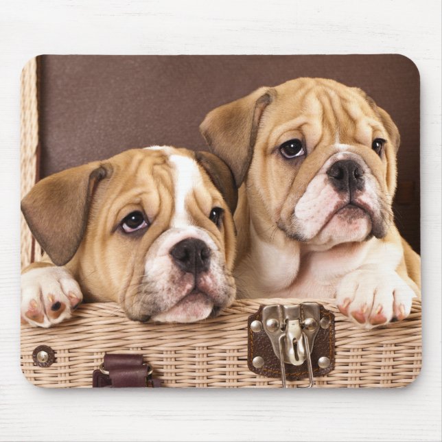 Alfombrilla De Ratón Bulldog inglés cachorra Mousepad (Frente)