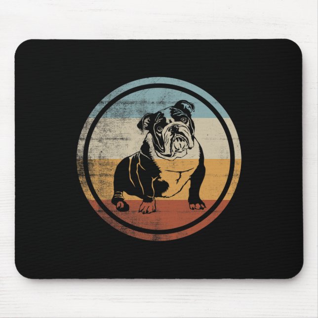 Alfombrilla De Ratón Bulldog inglés de diseño de perro de época (Frente)
