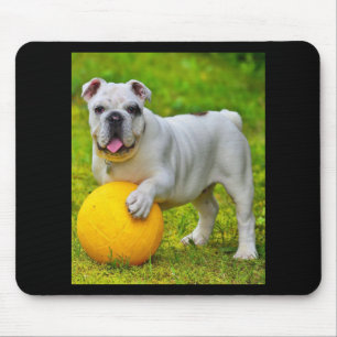 Alfombrilla De Ratón Bulldog inglés lindo Bulldog de baloncesto con reg