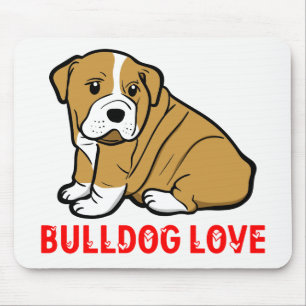 Alfombrilla De Ratón Bulldog Inglés Lindo Regalo Cachorro Perro Dibujo 