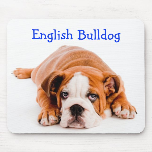 Alfombrilla De Ratón Bulldog inglés Puppy Mousepad (Frente)