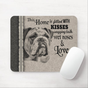 Alfombrilla De Ratón Bulldog inglés retrato vintage cita bonita