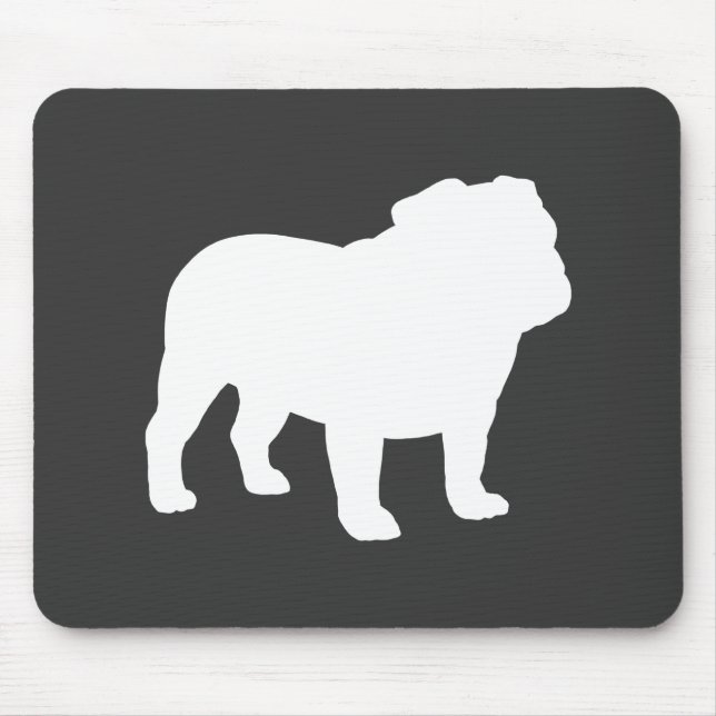 Alfombrilla De Ratón Bulldog inglés Silhouette | Guay Dog Lover's (Frente)