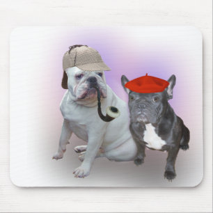 Alfombrilla De Ratón Bulldog inglés y bulldog francés