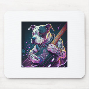 Alfombrilla De Ratón Bulldog jugando rock de guitarra eléctrica