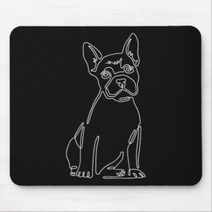 Alfombrilla De Ratón Bulldog Line Art Cute Diversión Perro Mamá