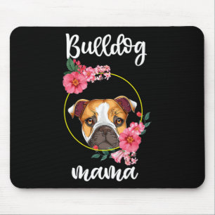 Alfombrilla De Ratón Bulldog Mama Dog Mom Floral