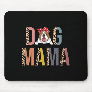 Alfombrilla De Ratón Bulldog Mama Leopard Print Dog Mom