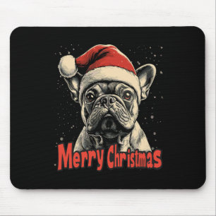 Alfombrilla De Ratón Bulldog Santa Hat Feliz Navidad Navidad Perro Love
