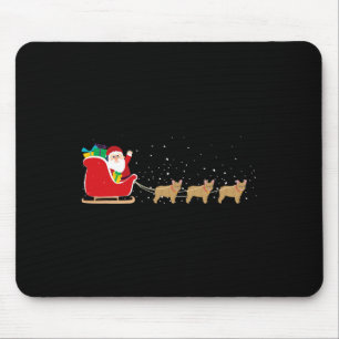 Alfombrilla De Ratón Bulldog Santa Navidades Sleigh - Divertidas navida
