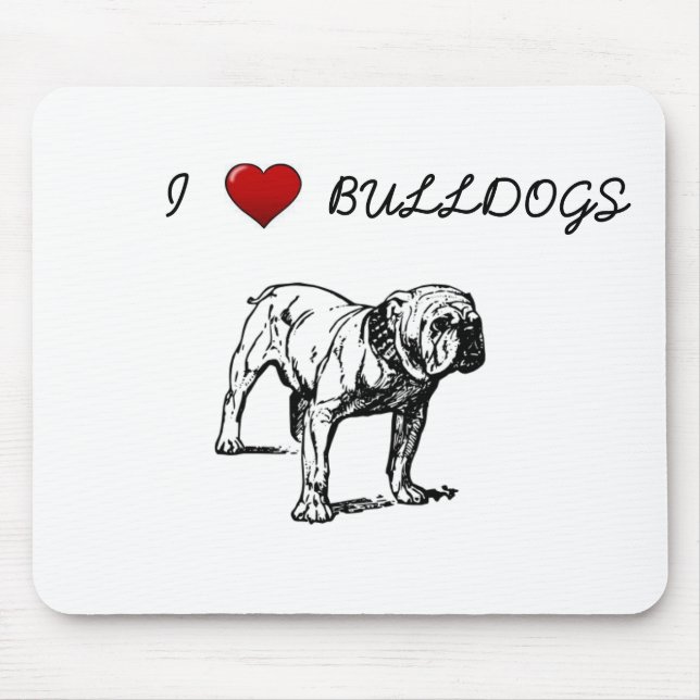 Alfombrilla De Ratón Bulldoges de amor (Frente)