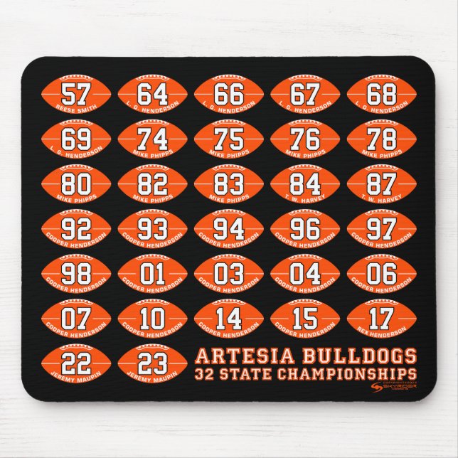 Alfombrilla De Ratón Bulldoges de Artesia Champs Mousepad (Frente)