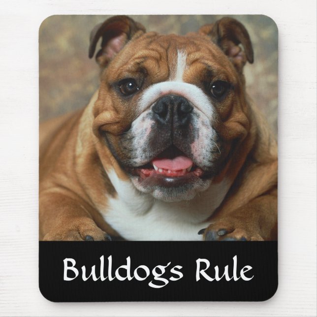 Alfombrilla De Ratón Bulldoges gobiernan el retrato inglés del Bulldog  (Frente)