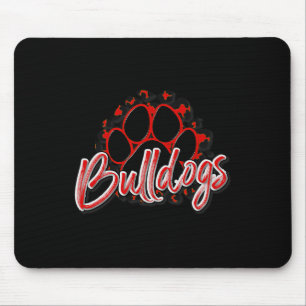 Alfombrilla De Ratón Bulldoges Red Black Cheetah School Equipo de fans 