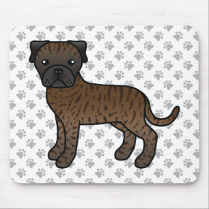 Alfombrilla De Ratón Bullmastiff atigrado perro de dibujos animados lin