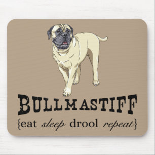 Alfombrilla De Ratón Bullmastiff "come la repetición" Mousepad del