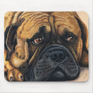 Alfombrilla De Ratón Bullmastiff Waiting - Arte de la raza de perro