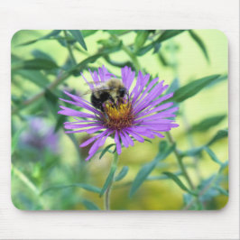 Alfombrilla De Ratón Bumblebee en Purple Daisy