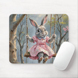 Alfombrilla De Ratón Bunny On a Swing