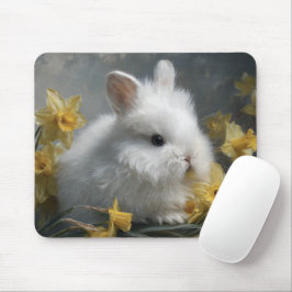 Alfombrilla De Ratón Bunny with Daffodils 