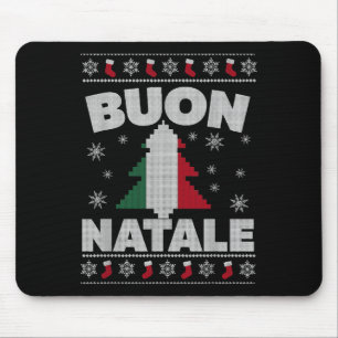 Alfombrilla De Ratón Buon Natale Merry Christmas Tree Italiano Ugly Xma