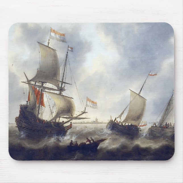 Alfombrilla De Ratón Buques en el mar de los años 1660 (Frente)