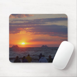 Alfombrilla De Ratón Buques que pasan bajo el ocaso Mousepad